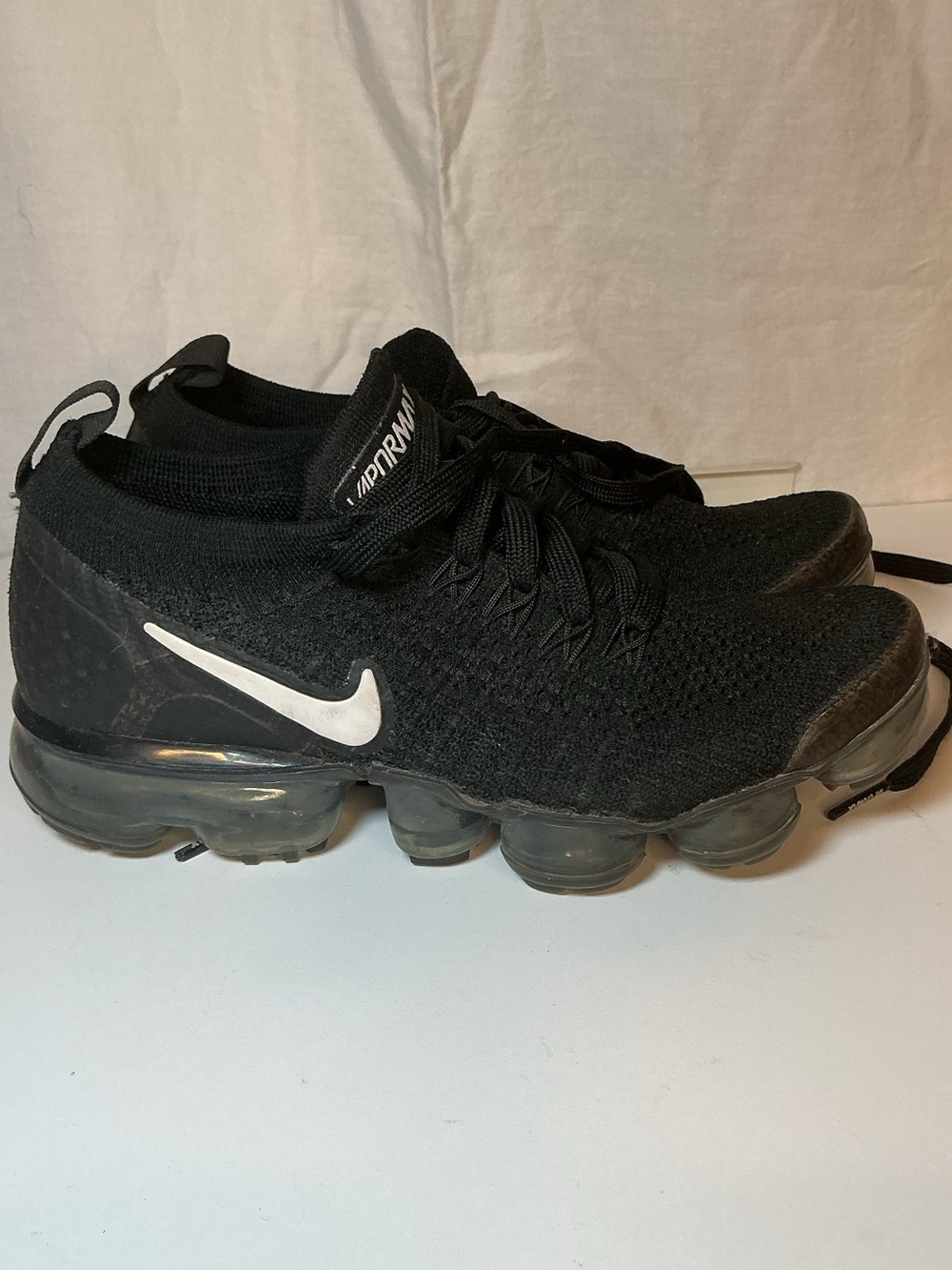 Nike Black Knit Running Shoes with White Swoosh